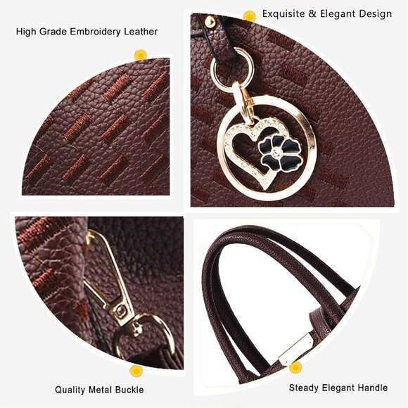 Purses and Handbags for Women Shoulder Tote Bags Top Handle Satchel - Picture 6 of 7